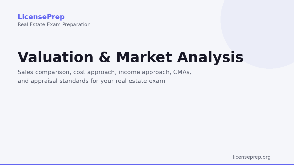 Valuation Comparison Sales Comparison Approach | Real Estate Appraisal | LicensePrep